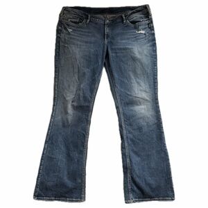 Silver Jeans Co Y2K Bootcut Flare Jeans Tall 33” Inseam Distressed Denim Blue